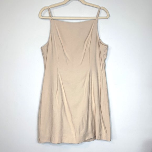 NWT L'ACADEMIE x Revolve The Brigitte Mini Dress in Sand Sz L - Picture 6 of 10